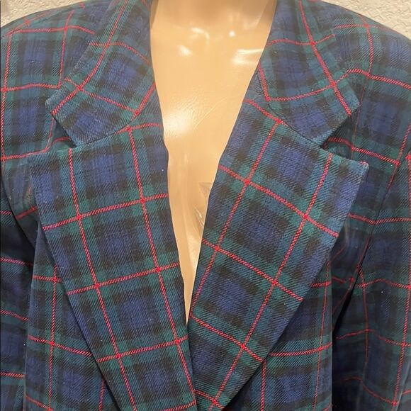 Vintage Pendleton wool Plaid Blazer with Gold Buttons - Picture 2 of 6